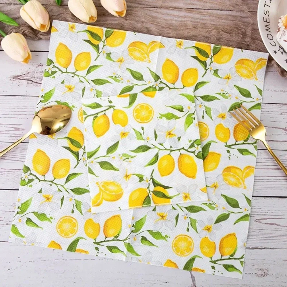 🍋 Print Lemon Napkin Paper Towel Fruit Party Paper Placemat 2Ply 20pcs/pac